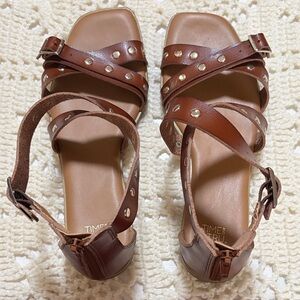 Time and Tru Tan Studded Women's Sandals